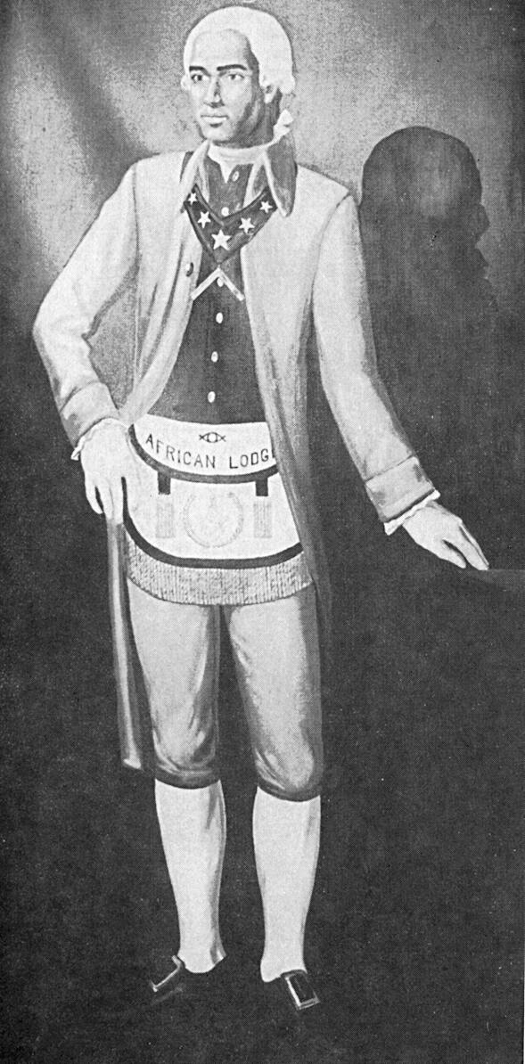 Historical portrait of Prince Hall wearing an African Lodge sash